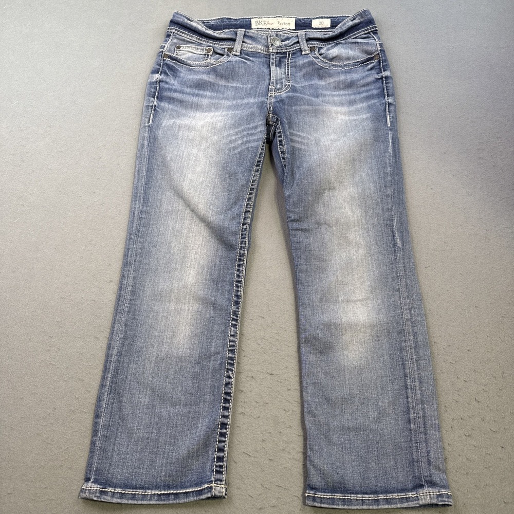 BKE Payton Jeans Womens 28 Blue Medium Wash Mid Rise Straight Stretch Denim